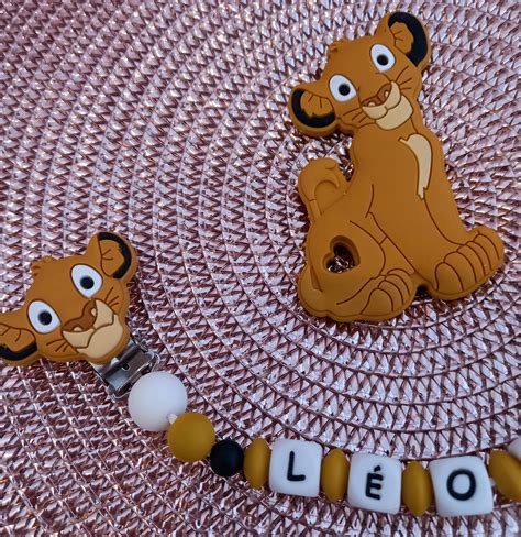 Roi Lion Attache Tétine Personnalisé Simba Anneau Tetine Etsy