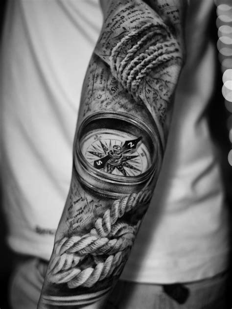 Tattoo Uploaded By Dylan C • Realistic Travel Themed Compass And Rope Tattoo • Tattoodo