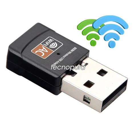 Adaptador USB Wifi AC Banda Dual 2 4GHz 5GHz Para Windows Tecnopura