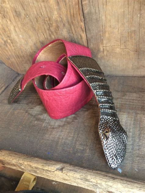 Vintage S Soft Leather Belt W Snake Head Buckle Boardwalk Vintage