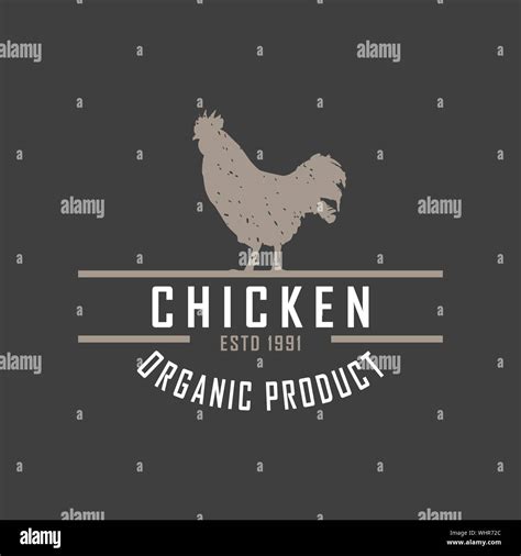 Premium Chicken Logo Labels Badges And Design Elements Retro Style Vector Illustration Stock