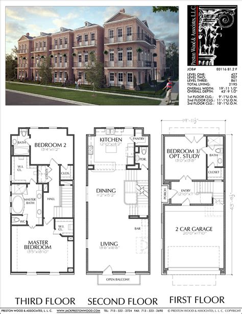 Floor Plans for Townhouses, Luxury Town Home Blueprints, Designers ...