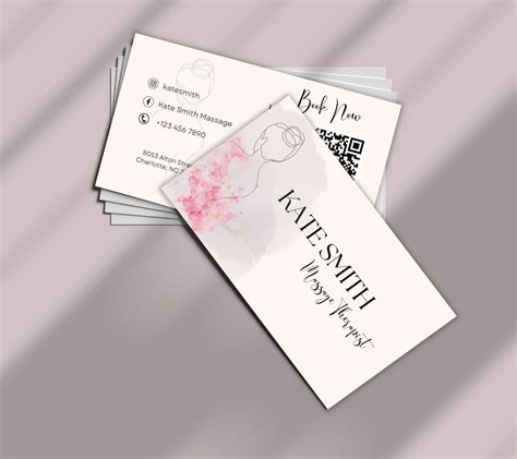 Massage Therapist Business Card Template I Esthetician Etsy Uk