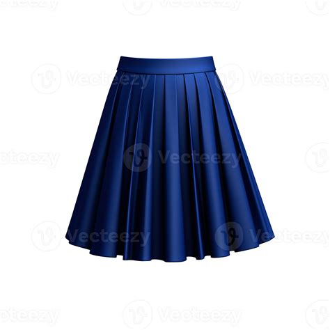 Blue Pleated Skirt On Transparent Background For Fashion Design