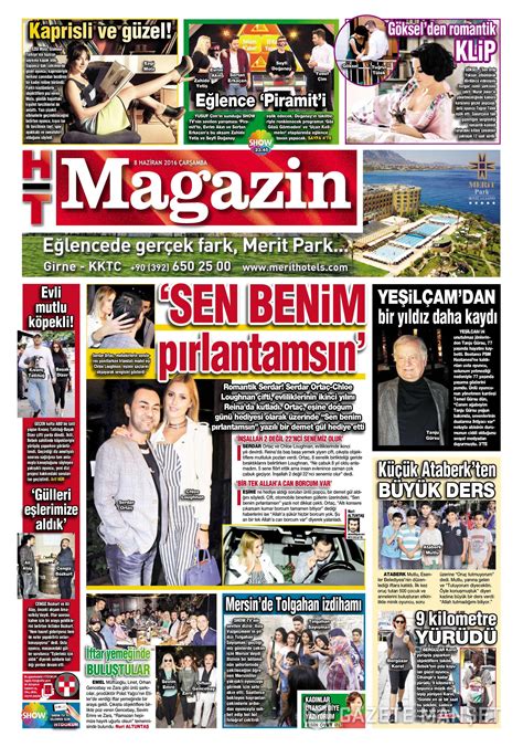 Habertürk Magazin Gazetesi 8 Haziran 2016 Çarşamba Günü Manşeti