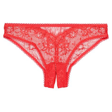 Tanga Mit Offenem Schritt Spitze Rot Suite Privee La Redoute