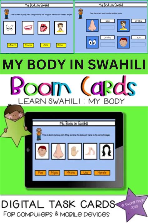 My Body In Swahili Boom Cards Jumbled Words Swahili Review Activities