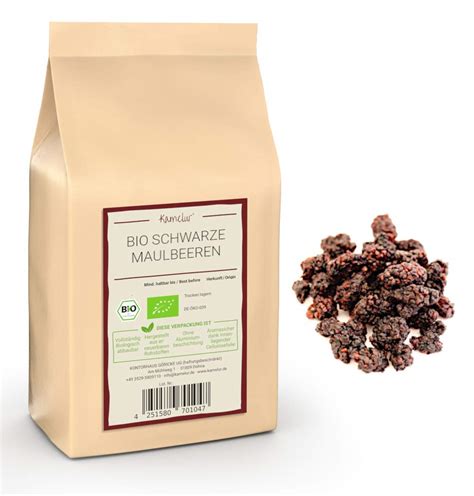 Kamelur 1kg BIO Maulbeeren schwarz getrocknet leckere Trockenfrüchte