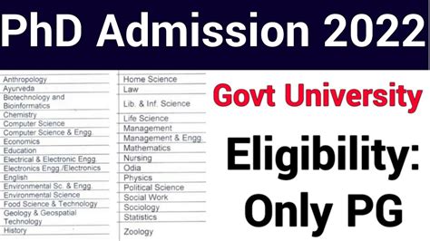 PhD ADMISSIONS 2022 II GOVT UNIVERSITY PhD ADMISSION NOTICE OUT II