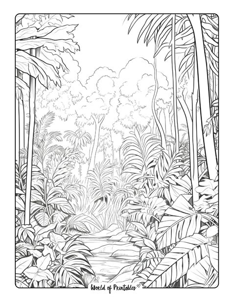 Realistic Jungle Scene Coloring Pages