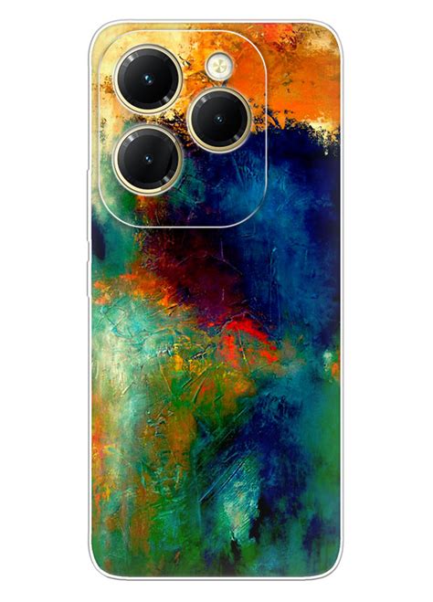 Infinix Hot 40 силиконовый чехол с картинкой Пятна красок