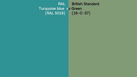 Ral Turquoise Blue Ral 5018 Vs British Standard Green 16 C 37 Side