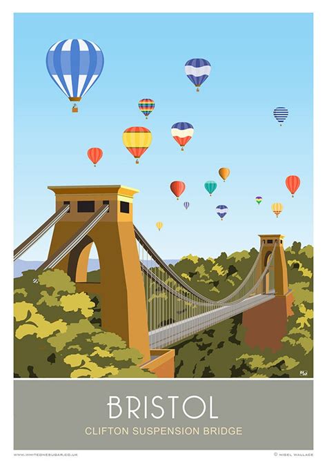 Clifton Suspension Bridge Bristol Art Travel Poster A4 A3 Etsy Uk