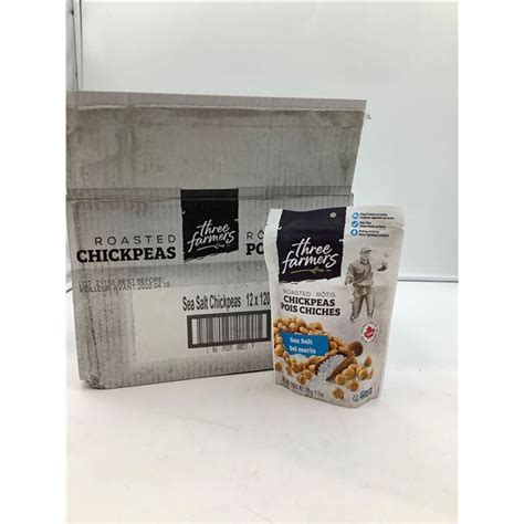 Three Farmers Roasted Chickpeas Sea Salt Flavor 12x120g