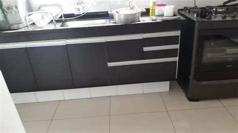 Gabinete Para Pia De Cozinha M Michelangelo Preto Fosco Mdf Mm