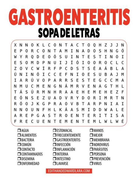 Gastroenteritis Sopa De Letras Letra Grande Words Word Search The