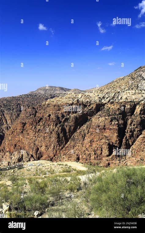 View Through The Dana Biosphere Reserve Wadi Dana South Central
