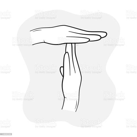 Hands In A Position To Indicate Timeout Sign Stock Illustration