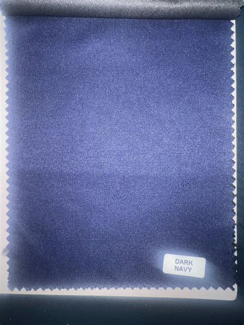 Plain Dark Navy Polyester Interlock Fabric For Garments Gsm