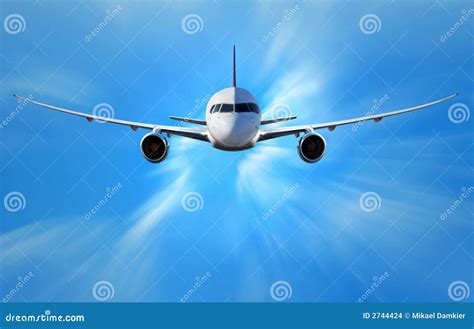 Airplane above the clouds stock photo. Image of boeing - 2744424