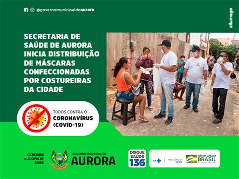 Secretaria de Saúde de Aurora inicia distribuição de máscaras