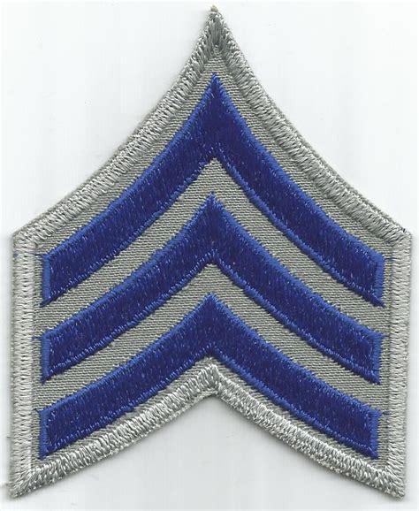 Sergeant Chevrons 3 1 2 Royal Blue On Grey