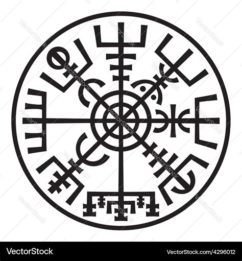 Vegvisir Magic Compass Of Vikings Runic Talisman Vector Image