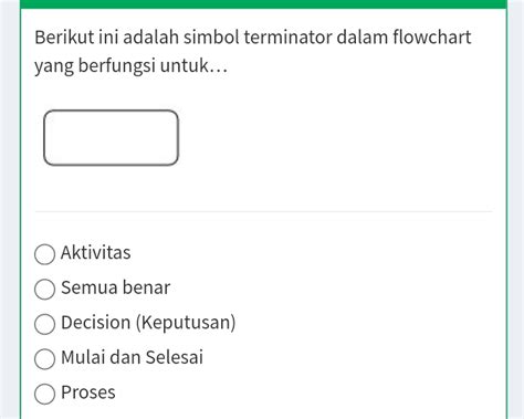 Solved Berikut Ini Adalah Simbol Terminator Dalam Flowchart Yang Berfungsi Untuk Aktivitas