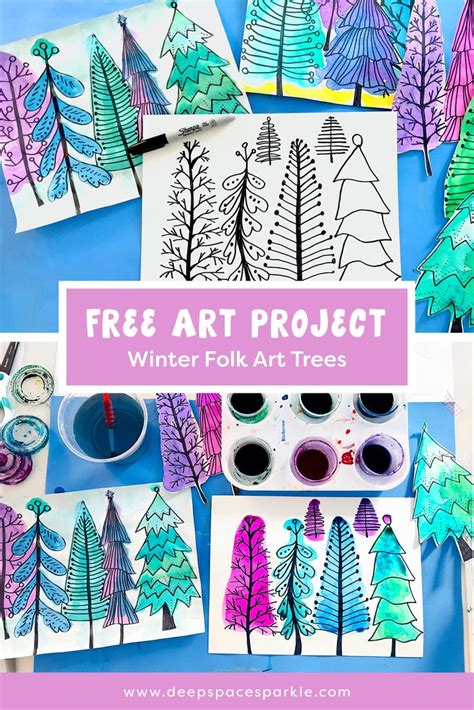 Art Project For Kids To Make Winter Folk Trees