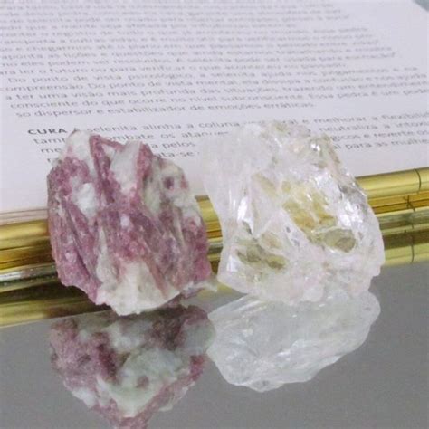 Kit Cristal E Turmalina Rosa Na Albita Peso Vari Vel De G A G