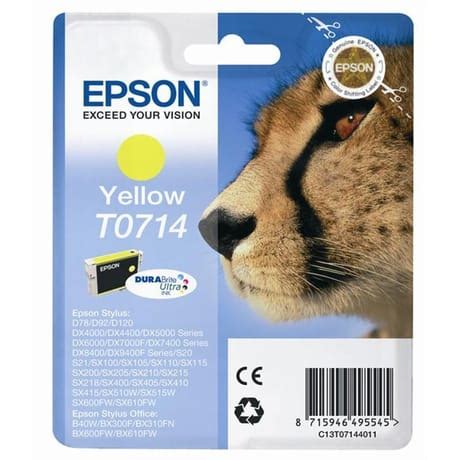 Epson T0714 Guepard Cartouche D Encre Jaune