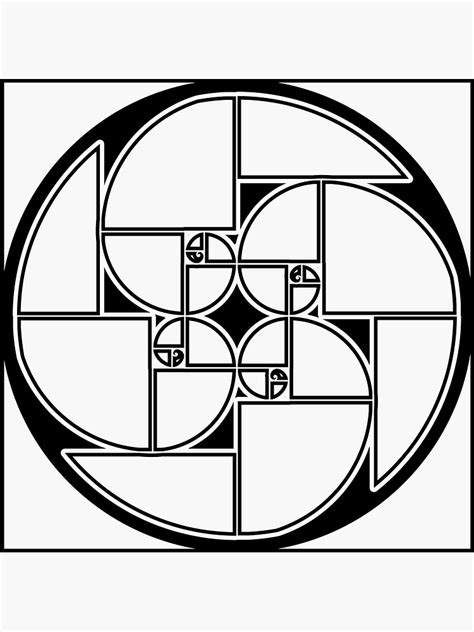 "Golden Ratio Square Grid Spirals" Sticker by johnnet | Redbubble ...