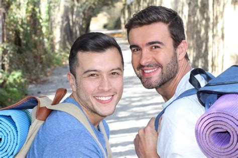 Gay Couple Enjoying A Hike Stock Photo Image Of Beauty