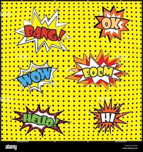 Wow Comic Efectos De Sonido En Estilo Pop Art Burst Mejor Efecto De