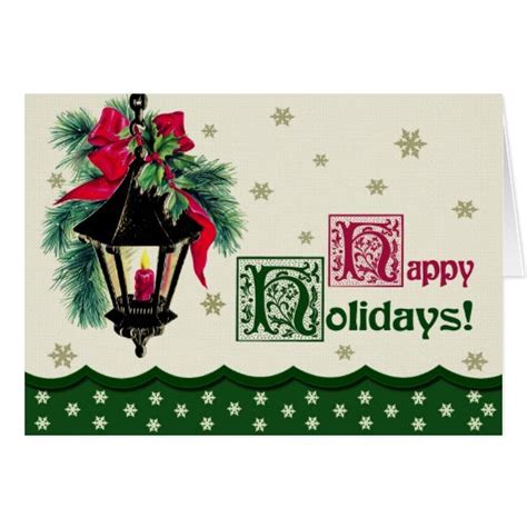 Happy Holidays Vintage Design Christmas Card Zazzle