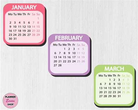 2023 Mini Calendar Printable/2023 Planner Calendar Download/year at a ...