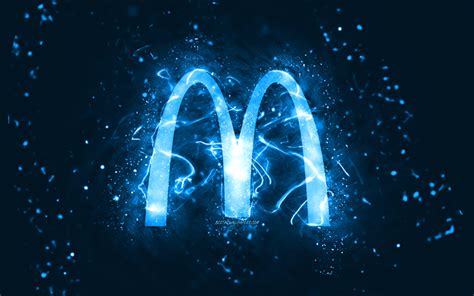 Télécharger fonds d'écran mcdonalds logo bleu, 4k, bleu néons, créatif ...