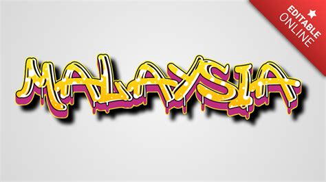 Malaysia Graffiti Tag Text Effect Generator