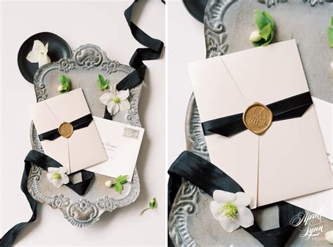 Perpetua Gregorys Luxurious Gold Foil And Black Pocketfold Wedding