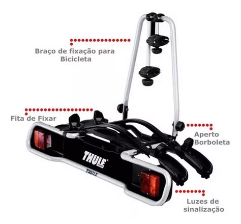 Transbike Suporte 2 Bicicletas Engate Thule 941 3 Chaves