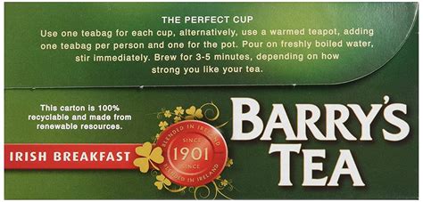 Barrys Tea Irish Breakfast Tea Bags Count Count Pack Of