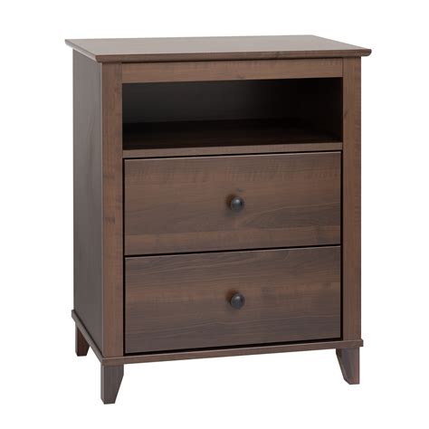 Prepac Yaletown Tall Espresso 2 Drawer Nightstand Reviews Wayfair