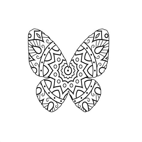 Vector Cute Butterfly Mandala Coloring Page 20660825 Vector Art At Vecteezy