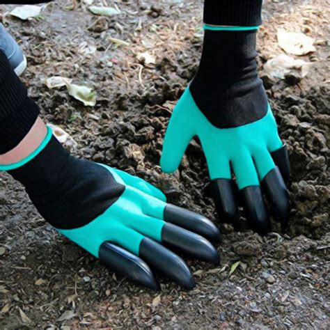 Luva Para Jardinagem Garras Cavar Jardim Planta Protetora Par