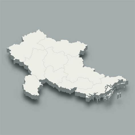 3d Isometric Map Northeast Region Of Vietnam 35302678 Vector Art At