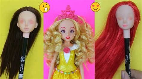 Barbie Doll Hair👸how To Make Barbie Hairstyles💇diy Doll Hairstyles Youtube