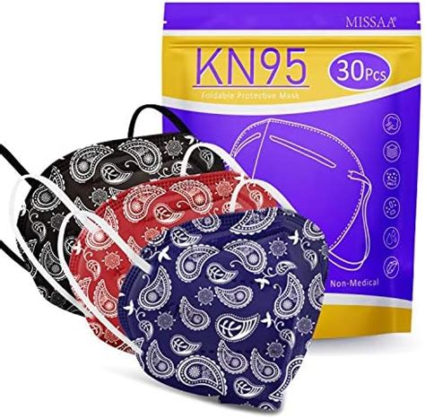 KN95 Face Mask Colors - Paisley, 5-Ply Breathable & Comfortable Safety ...