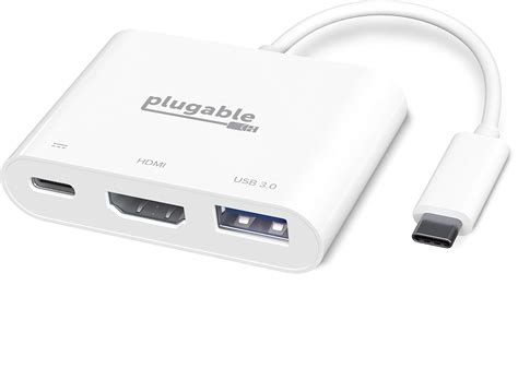 Plugable Usb C To Hdmi Multiport Adapter Driverless 3 In 1