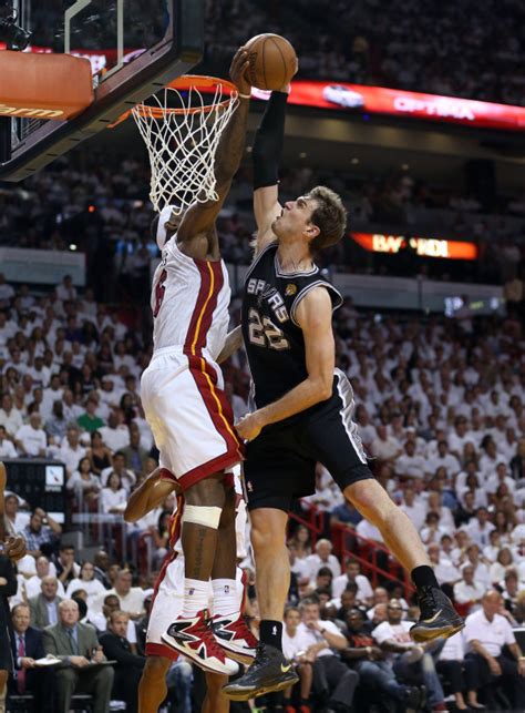 LeBron James with huge block on Tiago Splitter