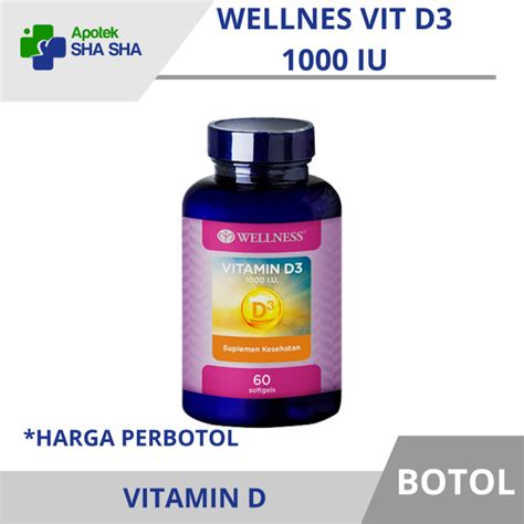 Wellness Vitamin D3 1000 IU 60 Kapsul Lazada Indonesia